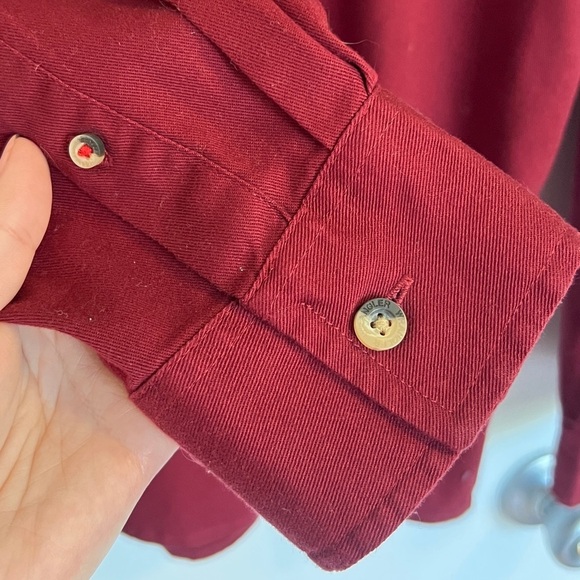 Wrangler Men's Long Sleeve Epic Soft Woven Western Shirt Dark Red Size XL - Picture 5 of 11